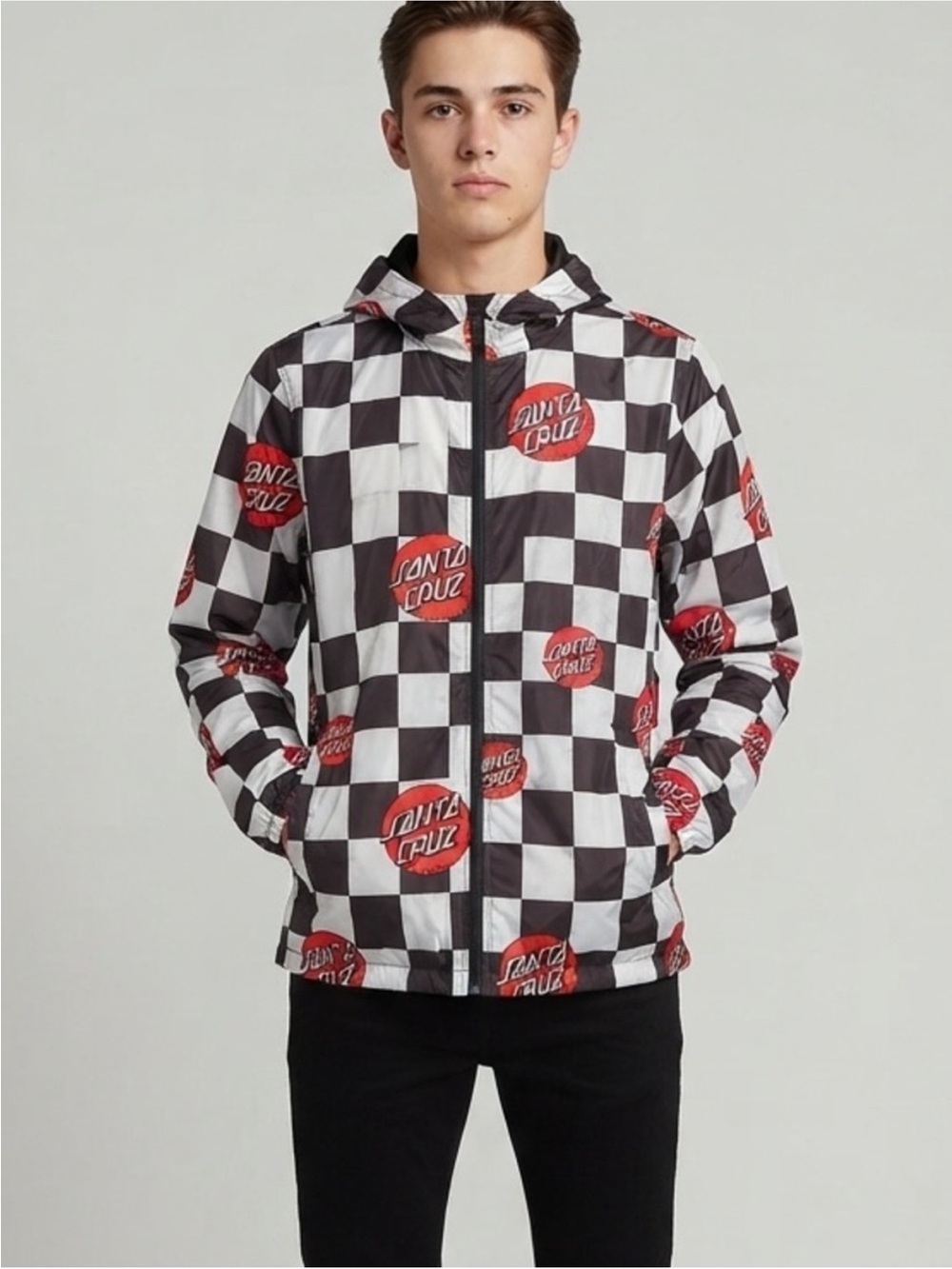 Santa Cruz Skateboards
Checkerboard Windbreaker
Hooded Jacket Medium